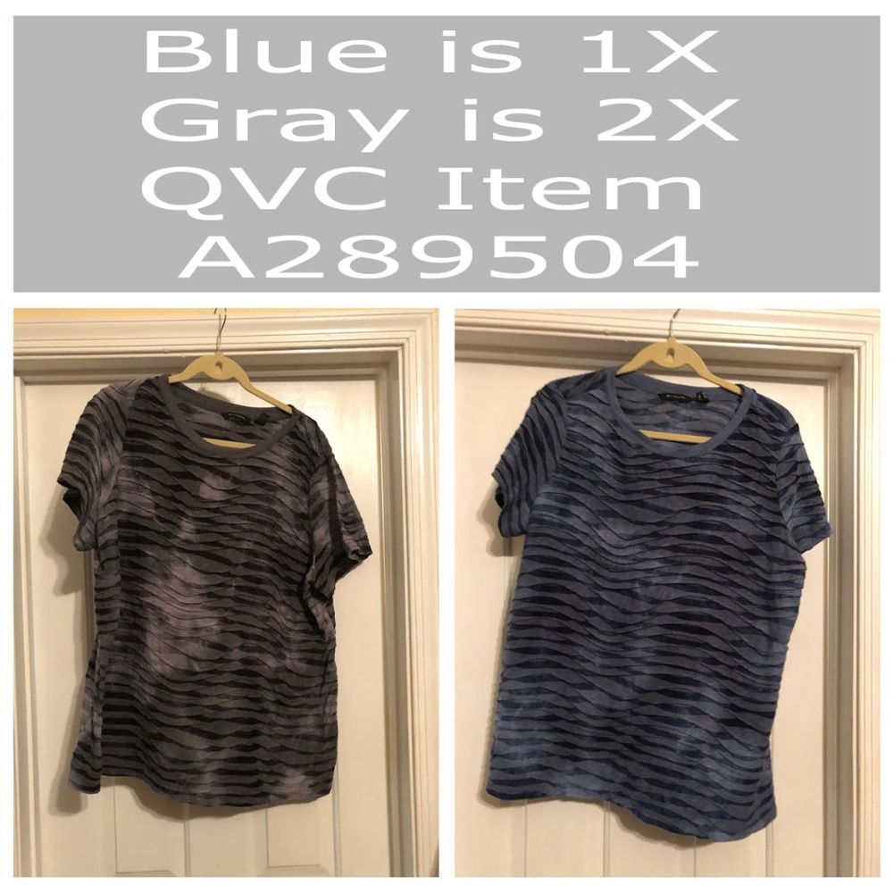 H by Halston Short Sleeve Tie Dye Textured Knit T